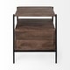 preview thumbnail 5 of 10, Glenn I Square Dark Brown Wood and Iron Black Frame Side Table