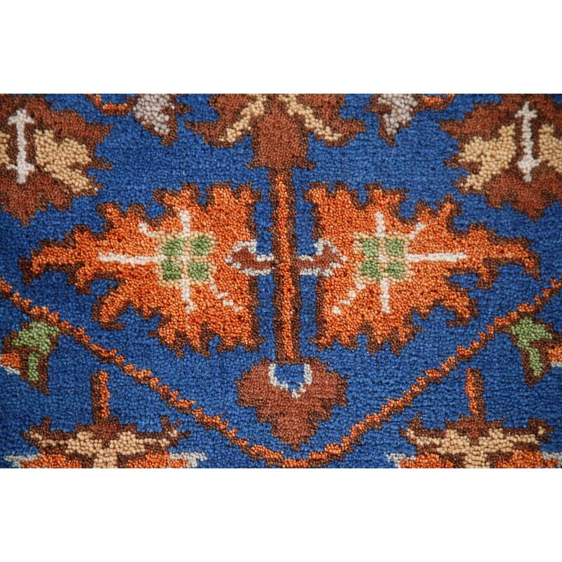 Blue Oushak Oriental Area Rug Hand-knotted Wool Carpet - 3'1"x 5'0"