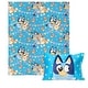 preview thumbnail 1 of 4, Bluey Silk Touch Throw Blanket with Plush Pocket Pillow 50" x 60" - Party Pups