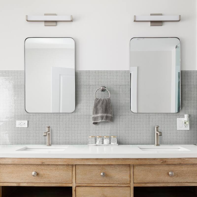 Merola Tile Fioretti Glossy Grey 12" x 12" Porcelain Floor and Wall Tile - Sample Swatch