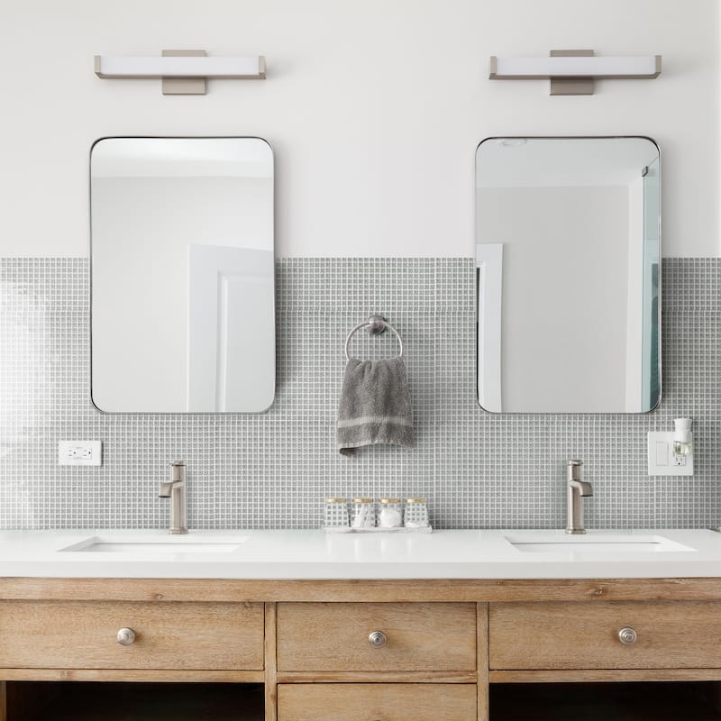 Merola Tile Fioretti Glossy Grey 12" x 12" Porcelain Floor and Wall Tile - Grey - Case (5 Tiles)