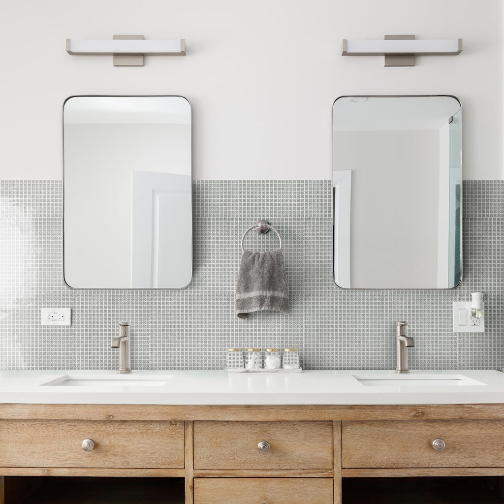 Merola Tile Fioretti Glossy Grey 12" x 12" Porcelain Floor and Wall Tile