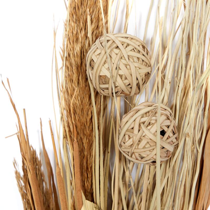 Multi colored, White Brown or Light Brown Dried Plant Pigeon pea Natural Foliage (Set of 2)