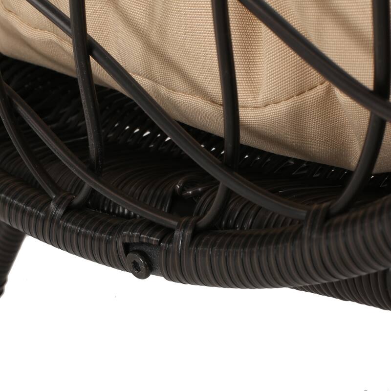 Malia Outdoor Cushioned Wicker Basket Chair by Christopher Knight Home