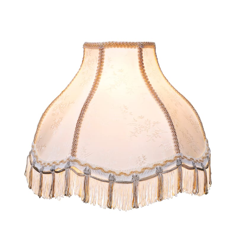Aspen Creative Ivory Scallop Bell Shape Spider Construction Lamp Shade (5" x 13" x 9 1/2")
