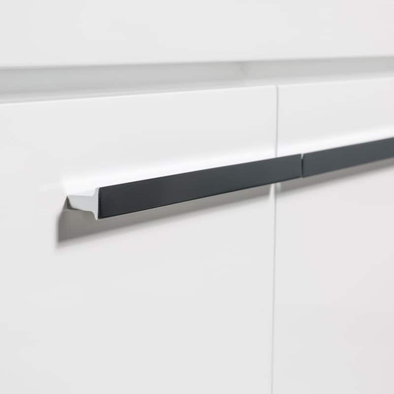 Freestanding Bathroom Vanity Set in HG-White with Integrated Solid Surface Sink