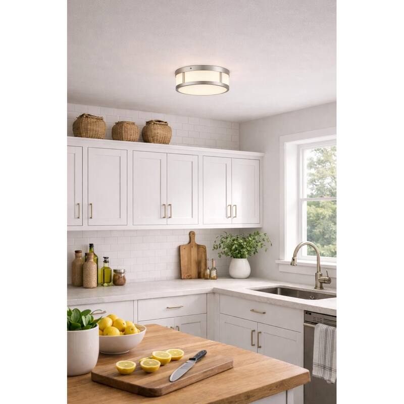 10-inches Intgrated LED Flush Mount Light - Brushed Nickel