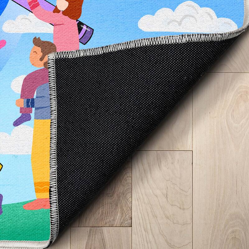 Crayola Color The World Blue Abstract Area Rug By Well Woven