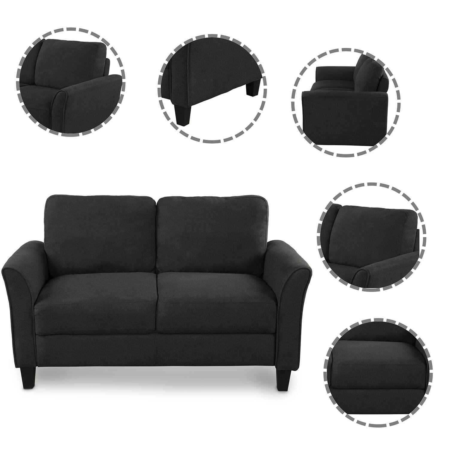 Modern Style Living Room Furniture Love Seat Sofa Double Seat Sofa