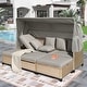 preview thumbnail 1 of 16, Modern Outdoor 4-piece UV-proof Resin Wicker Patio Sofa Set with Retractable Canopy Grey
