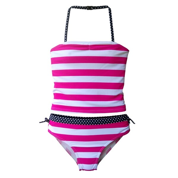 black and white striped swimsuit 2 piece