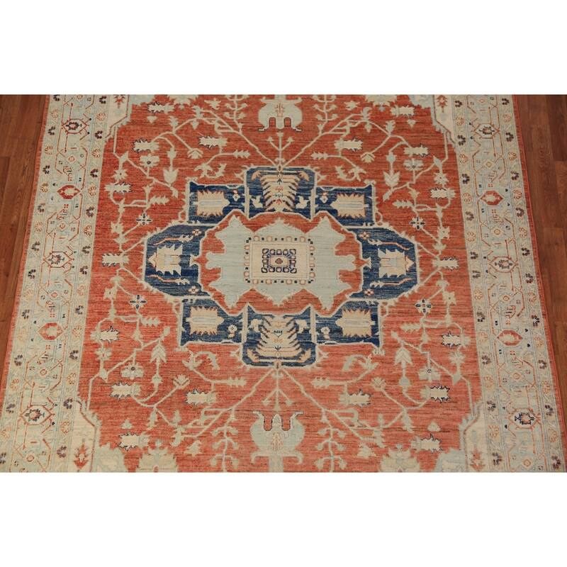 Vegetable Dye Heriz Serapi Oriental Area Rug Handmade Wool Carpet - 7'0"x 10'0"