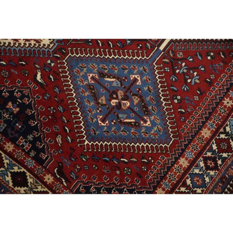 Hand Knotted Oriental 100% Wool Carpet Traditional Tribal Red Yalameh Area Rug - 10' 0'' X 6' 10''