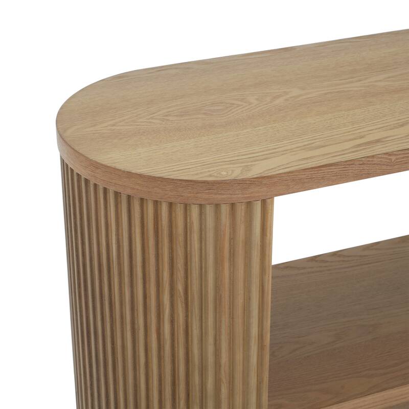 Slim Sofa Console Table 3 Tiers Narrow Long Entryway Table with Open Storage Shelf, Behind Couch Console for Hallway Living Room