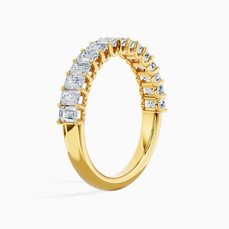 Auriya 14k Gold Emerald North-South Lab Grown Diamond Half Eternity Band 1.50 - 6.00 ct. tw. (F-G, VS)