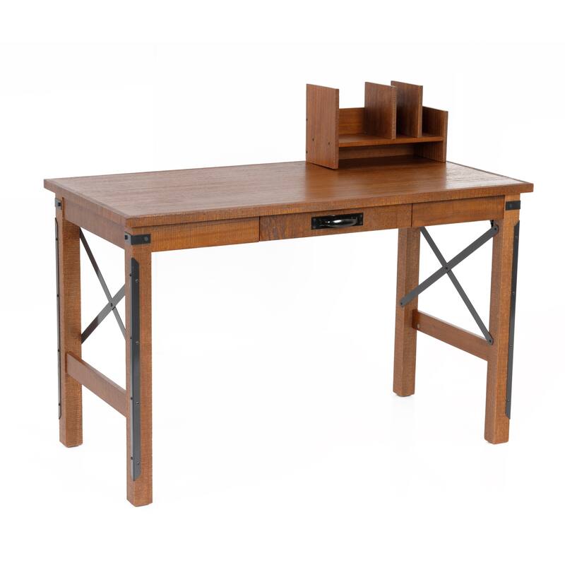 48 Inch Desk with USB Ports - Modern Computer Writing Table with Hutch