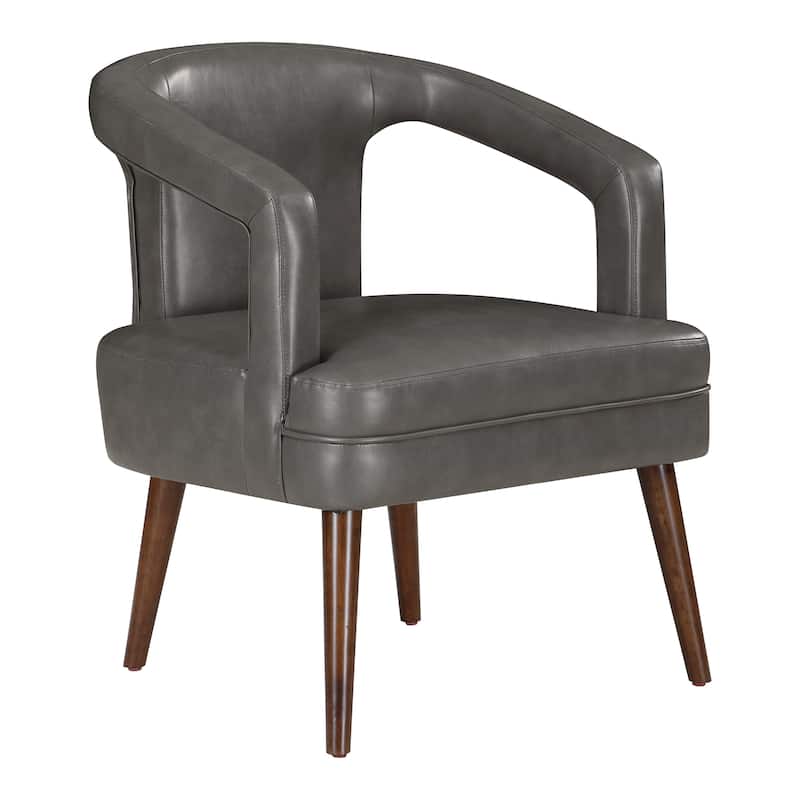 Mason Accent Reception Chair in Faux Leather - Pewter