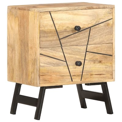 vidaXL Bedside Cabinet 15.7"x11.8"x19.7" Solid Mango Wood