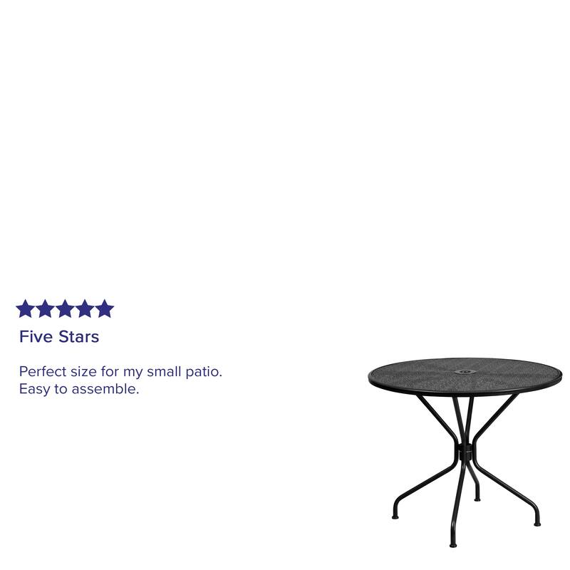35.25'' Round Indoor-Outdoor Steel Patio Table - 32.5"
