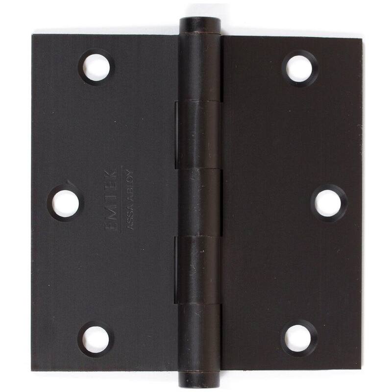 Emtek 3.5" x 3.5" Solid Brass Square Corner Plain Bearing Mortise - Oil Rubbed Bronze