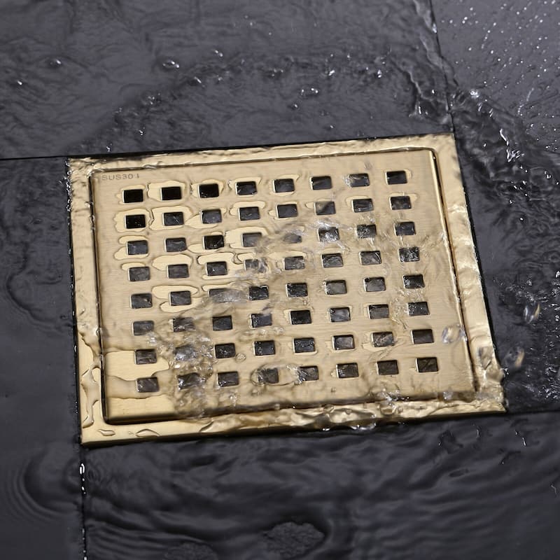 6'' W Grid Shower Drain