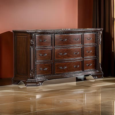 Ultra-Fine Designer Wooden Dresser, Dark Walnut Brown