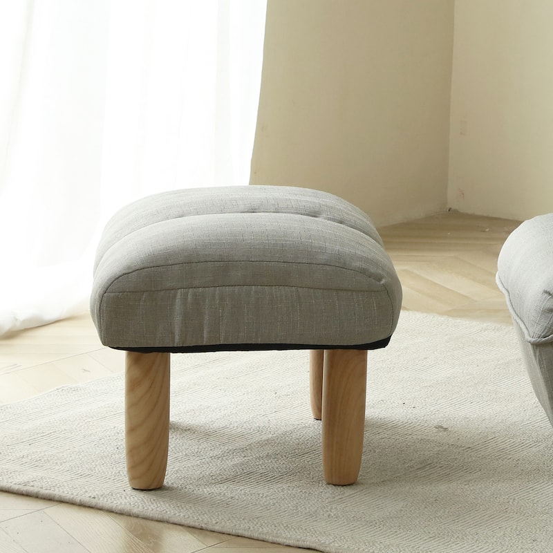 20.47" Backless Upholstered Stools with Wood Legs