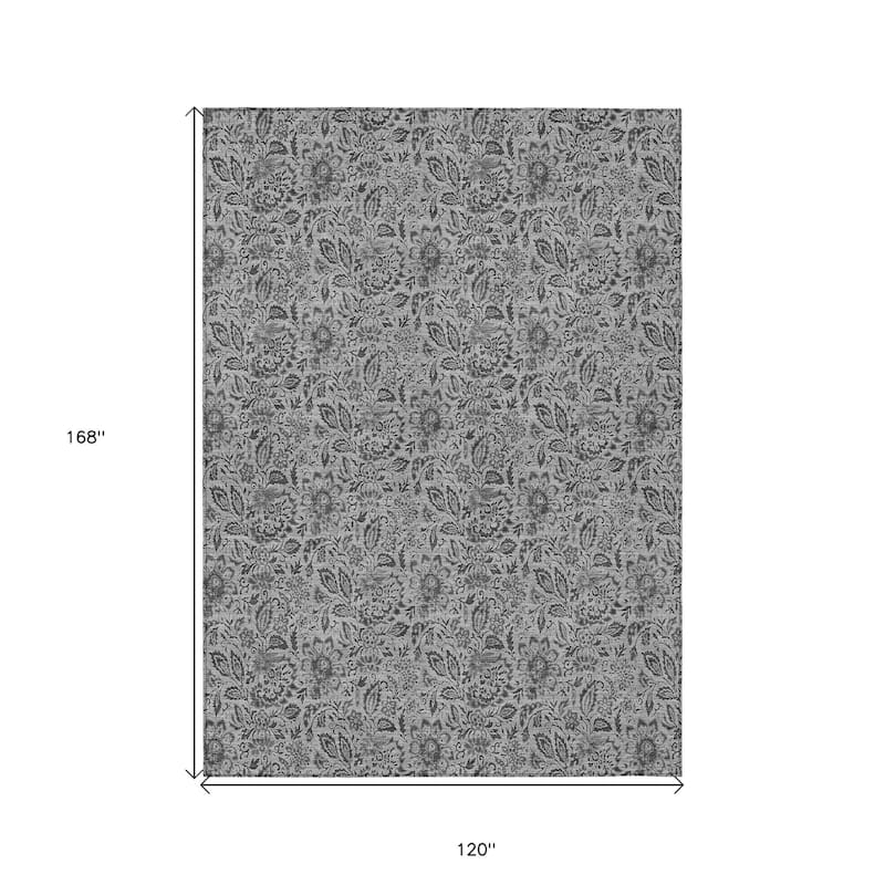 HomeRoots Floral Transitional Rectangle Outdoor Rug