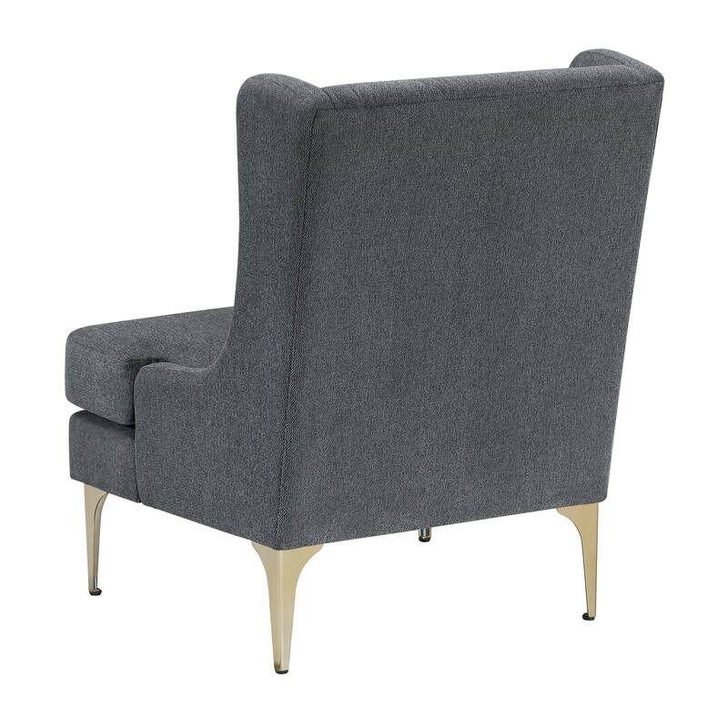 Margo 28" Chenille Accent Chair - Brushed Gold Finish Metal Legs