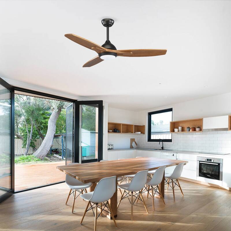 52 in. Indoor/Outdoor Brown Retro 5-Palm Leaf Shaped Blades Tropical Ceiling Fan without Light