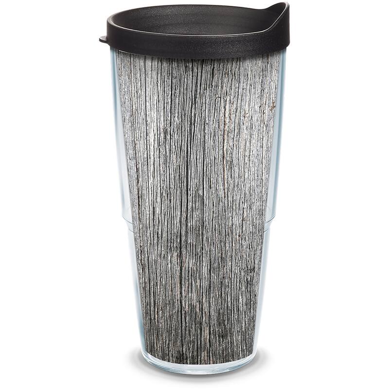 Tervis Gray Wood Grain Made in USA Double Walled Insulated Travel Tumbler, Classic - 24oz