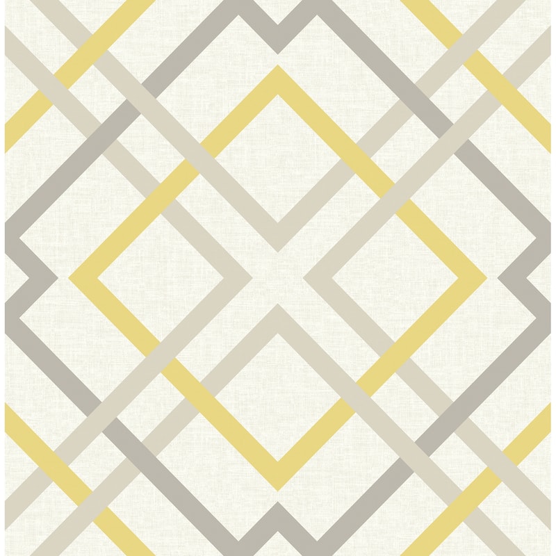 A-Street Prints Saltire Emile Yellow Lattice Wallpaper