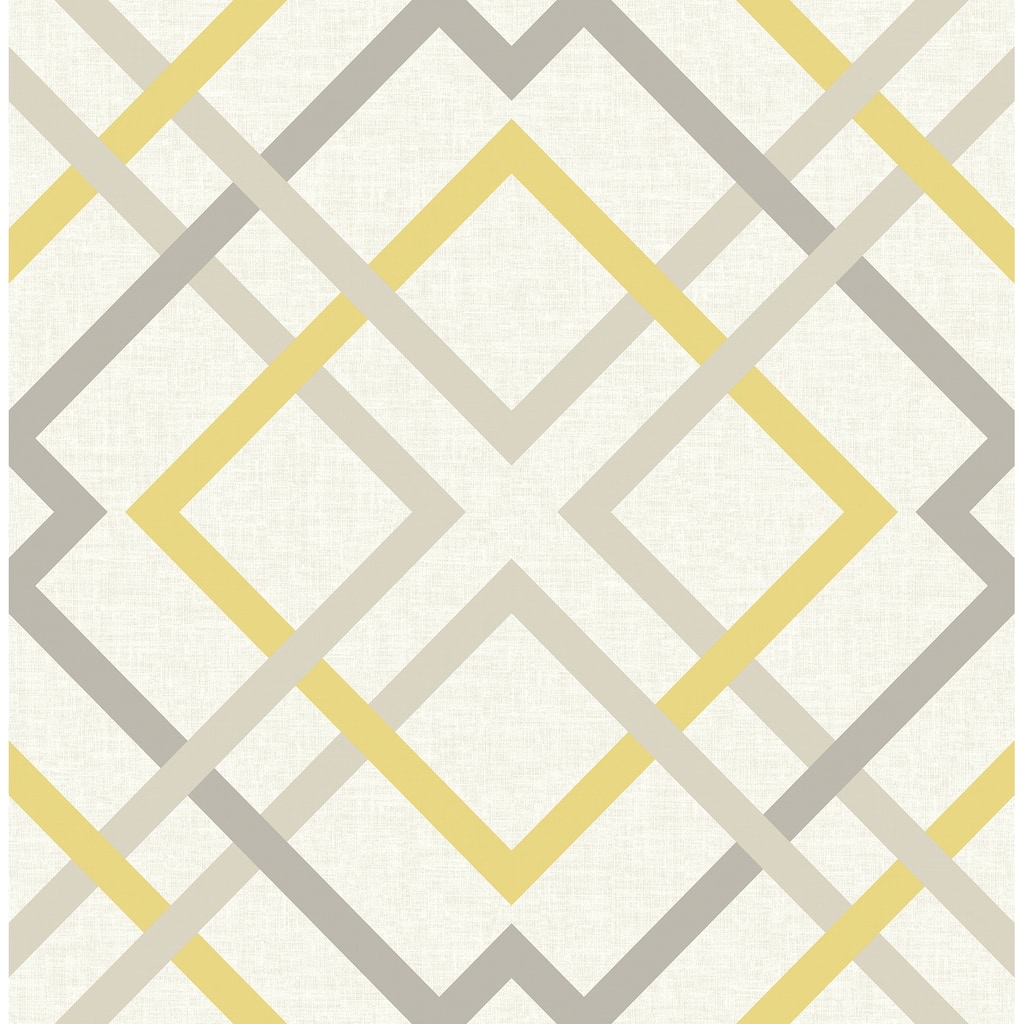A-Street Prints Saltire Emile Yellow Lattice Wallpaper