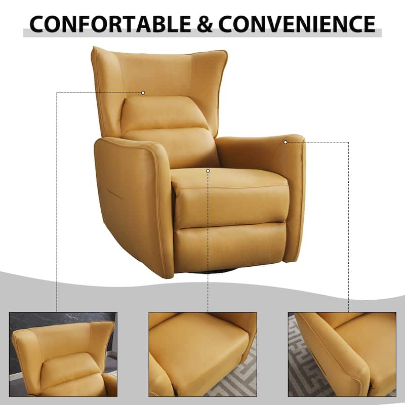 Wingback Faux Leather Electric Power Recliner for Living Room