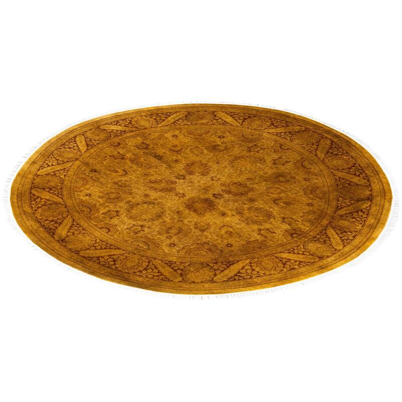 Overdyed One-of-a-Kind Hand-Knotted Area Rug - Gold - 5' 1" x 5' 1"