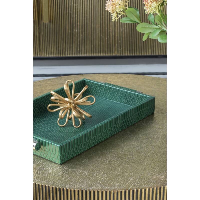 Spherical Floral Statuaries - 9.5" - Gold - Set of 3