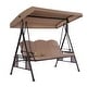preview thumbnail 3 of 6, 3-Person Sunshade Porch Swing Chair - Sturdy Steel Frame
