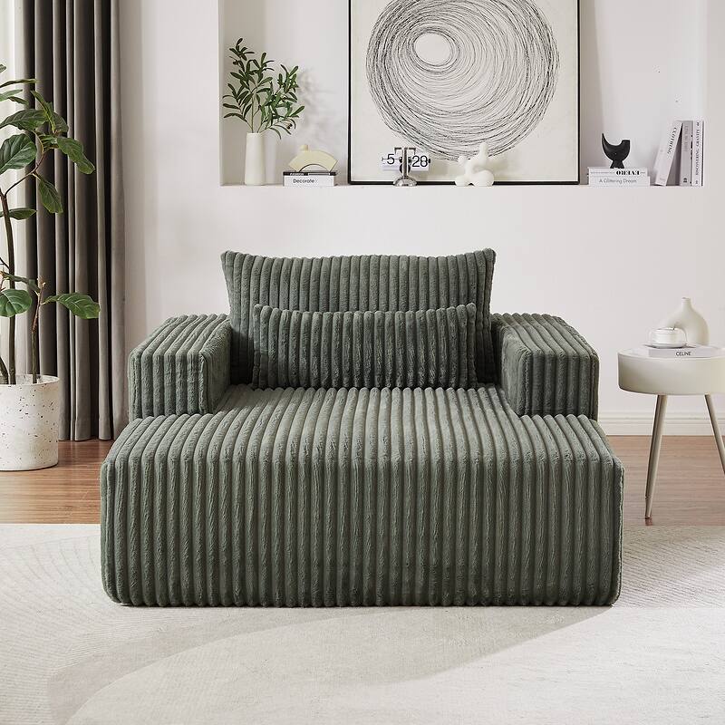75 Inch Corduroy Sponge Sofa Lounge Chair