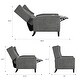 preview thumbnail 43 of 54, Manual Adjustable WingBack Recliner Chair, with Foldable Side Table, USB Charging Ports, PushBack Reclining Chairs