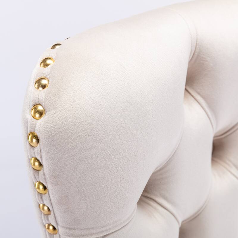 Thick Golden Swivel Velvet Barstools Adjusatble Seat Height From 27-35 Inch