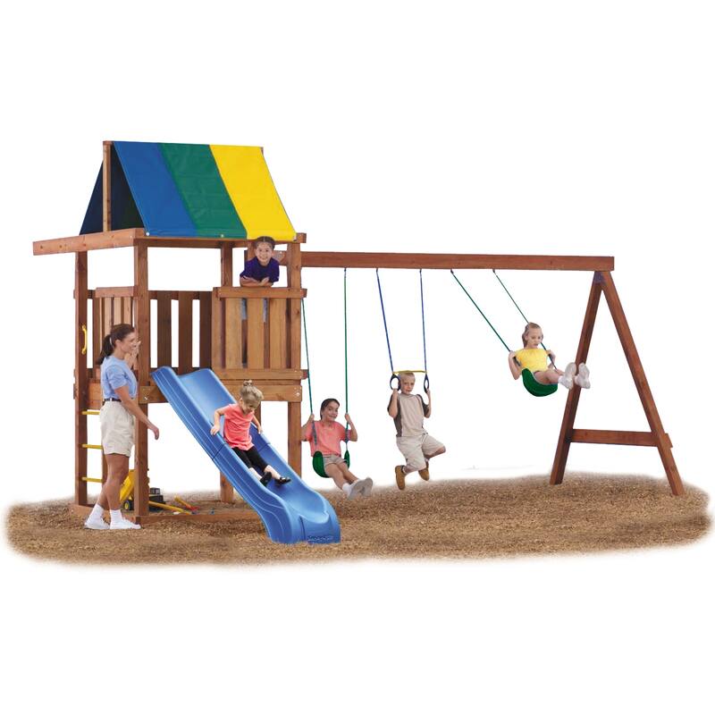 Swing-N-Slide Wrangler Deluxe Swing Set Hardware Kit with 2-Piece Summit Slide (Lumber Not Included)