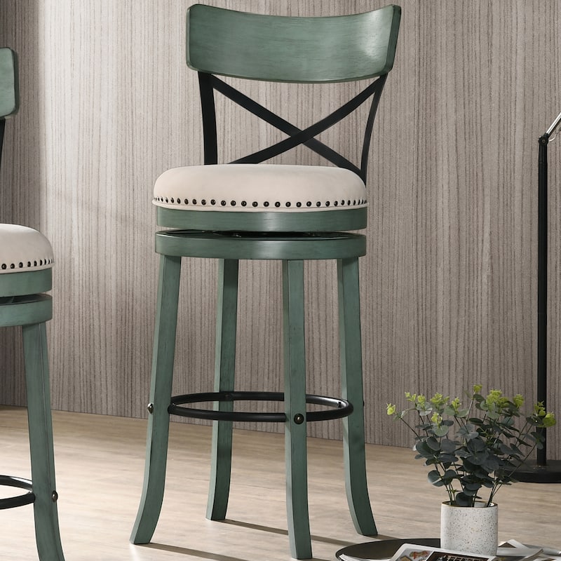 Heidi Modern Farmhouse Swivel Barstools (Set of 2) by Furniture of America