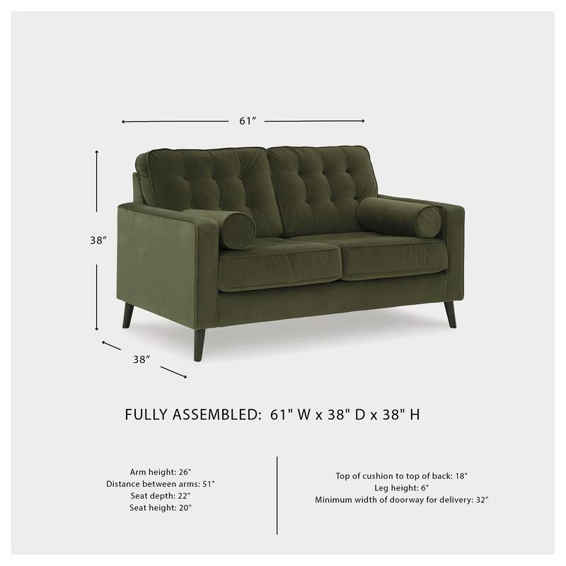 Signature Design by Ashley Reveon Lakes Green Loveseat - 61" W x 38" D x 38" H