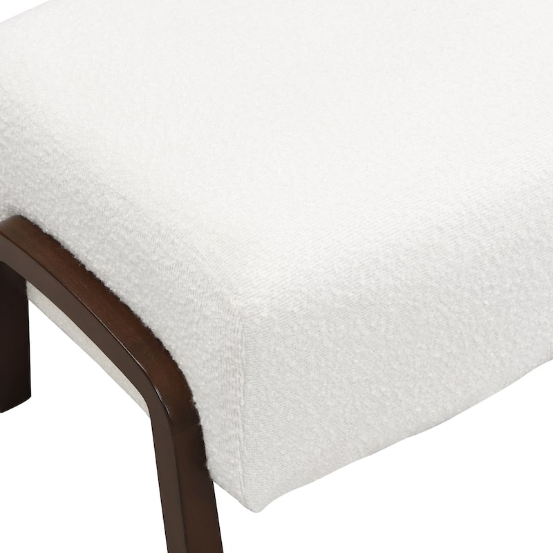 Christopher Knight Home - Mina Boucle Storage Ottoman with Solid Wood Legs