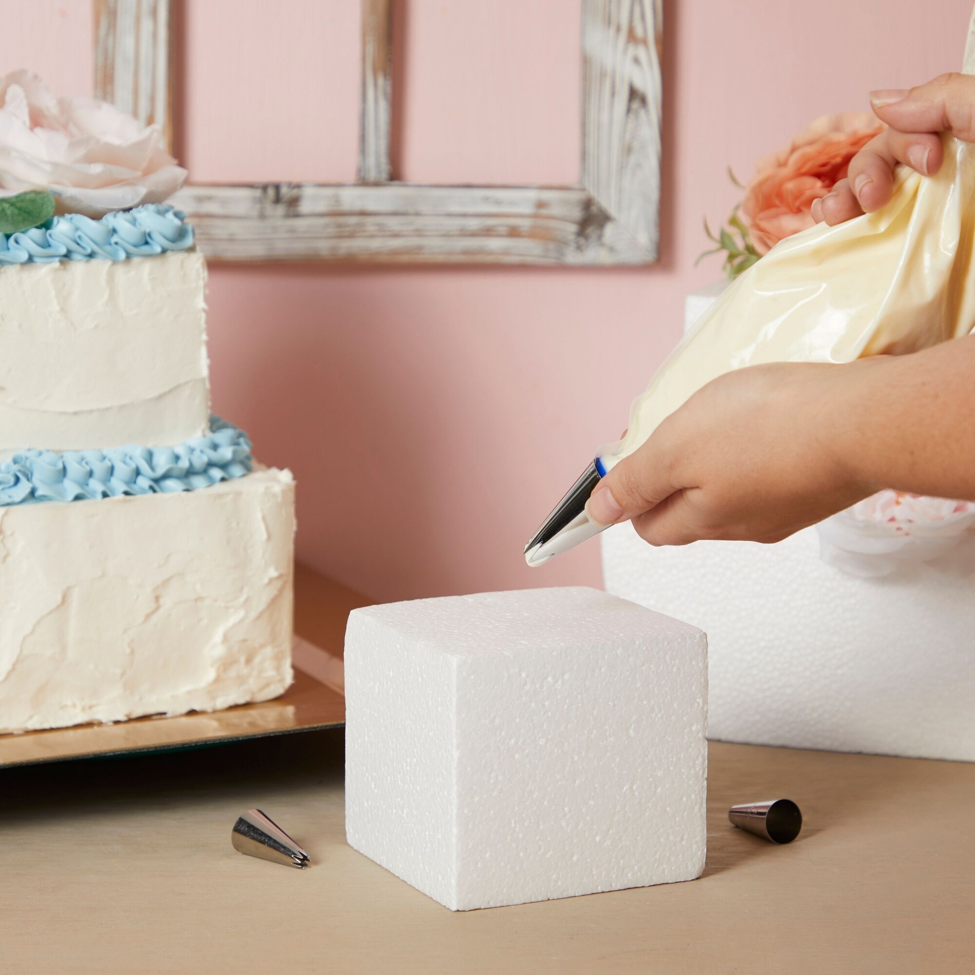 Bright Creations 4 Tiers Foam Round Shapes Mini Cake Dummy Set