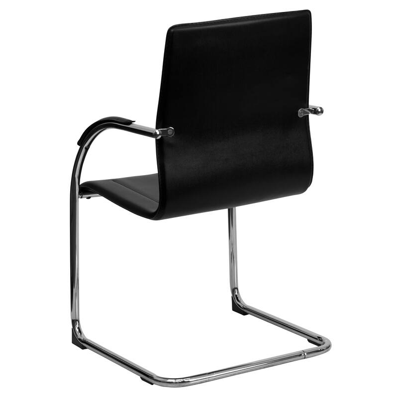 Vinyl Side Reception Chair with Chrome Sled Base - Lobby and Guest Seating