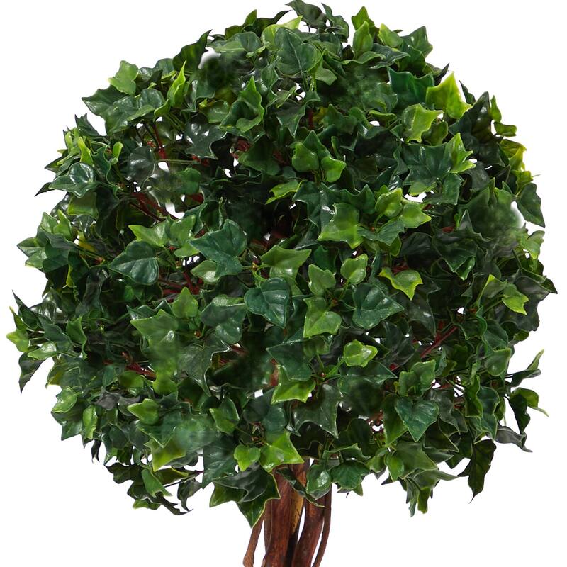 Artificial Topiary Tree - 3.5ft English Modern Marvel Ball Tree - Indoor Outdoor Decor - Green - 51-60 Inches