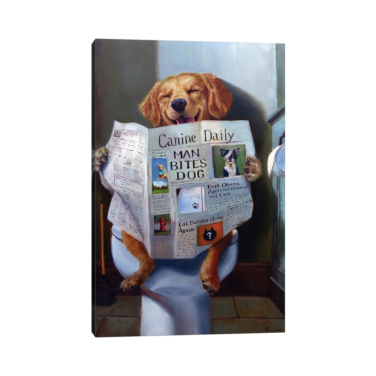 iCanvas "Dog Gone Funny" by Lucia Heffernan Canvas Print