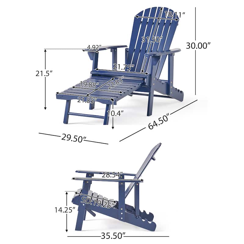 Hayle Reclining Wood Adirondack Chair (Set of 2) by Christopher Knight Home