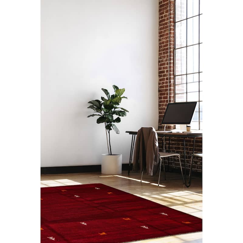 Kashkuli Gabbeh Red Rug 4'0" x 4'0" - 4'0 x 4'0